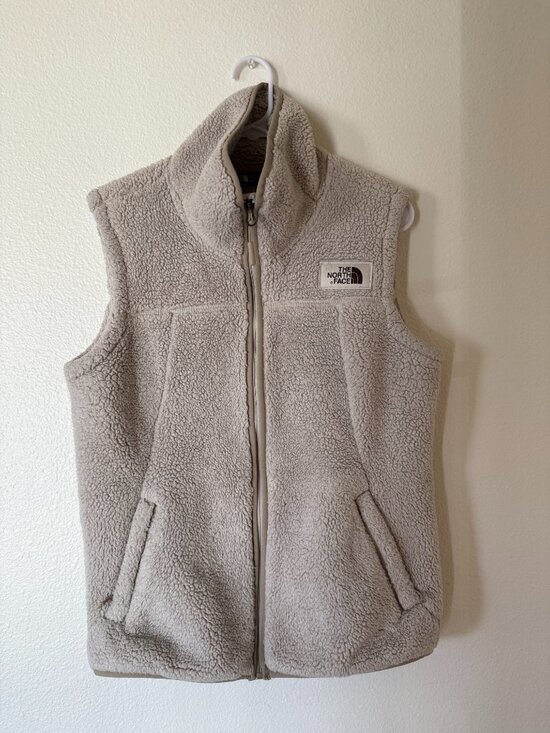 The North Face Jackets & Blazers - The North Face Fleece Vest Size M Beige Zip Up Sherpa Style